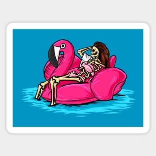 flamingo skeleton girl Magnet